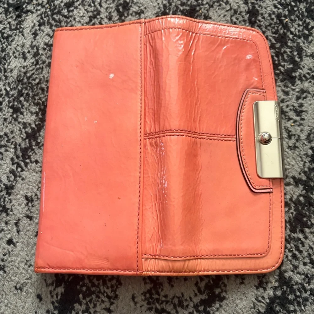Coach Coral Patent Leather Wallet - Picture 9 of 12
